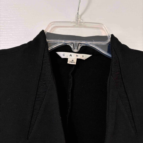 CAbi 3/4 sleeve Black jacket with shoulder pads.  Size 2 - Picture 2 of 4